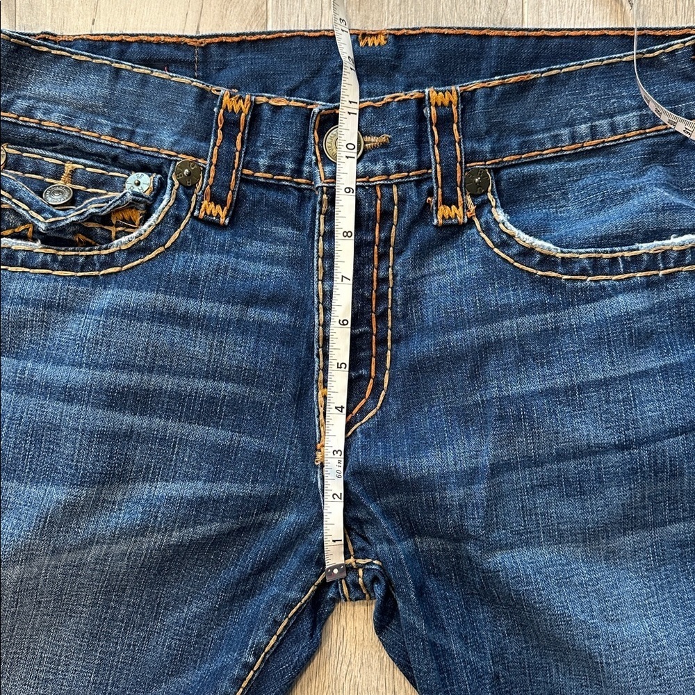 True Religion Made In USA Ricky Blue Meduim Wash Jeans Straight Leg Size 34 - Picture 8 of 9